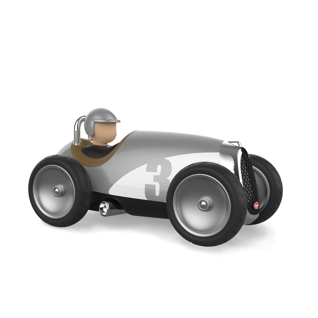 Baghera Racing Car Silver – Mașinuță de Colecție Retro în Stil Vintage - Imaginea 1