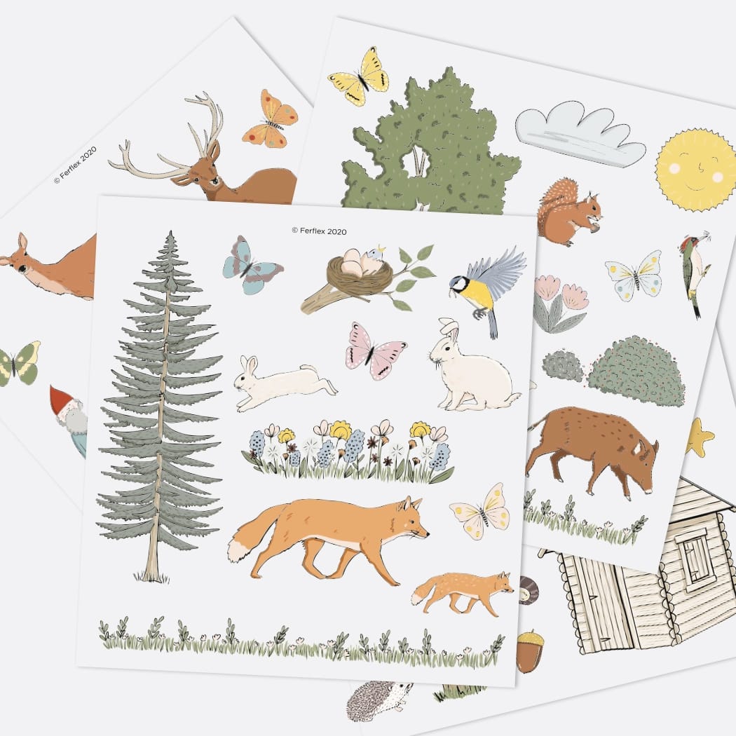 Joc Magnetic cu Animalele Pădurii Ferflex® – Set 57 de Magneți pentru Copii - Imaginea 1