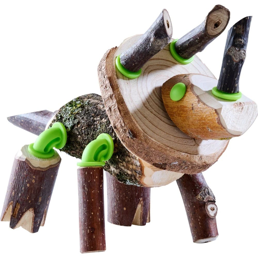 HABA Terra Kids Connectors – Set de Construcție Dinozauri din Elemente Naturale - Imaginea 2