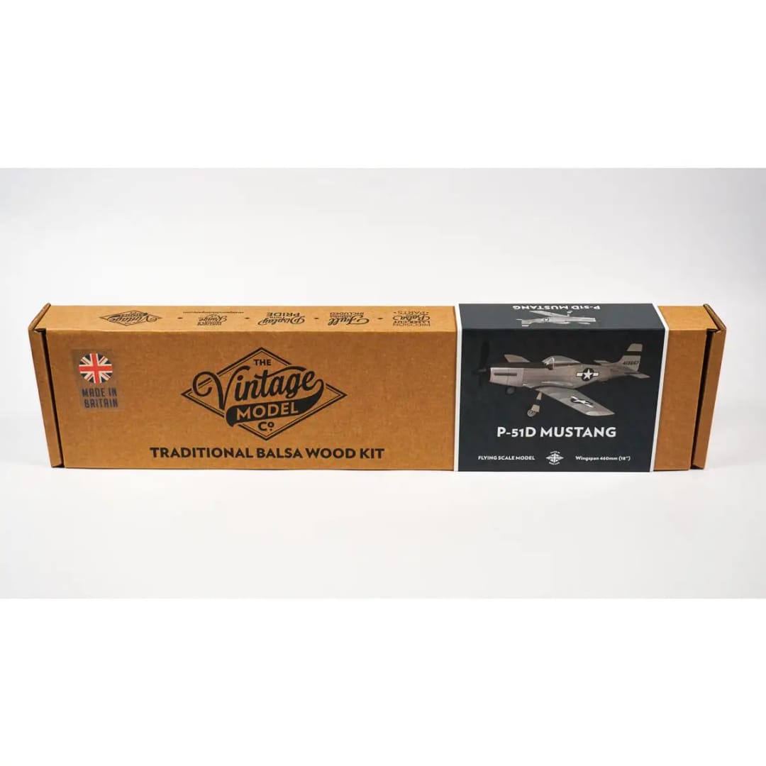 Kit Aeromodelism Vintage: Avion de Vânătoare P-51D Mustang (Anvergură 45 cm) - Imaginea 6