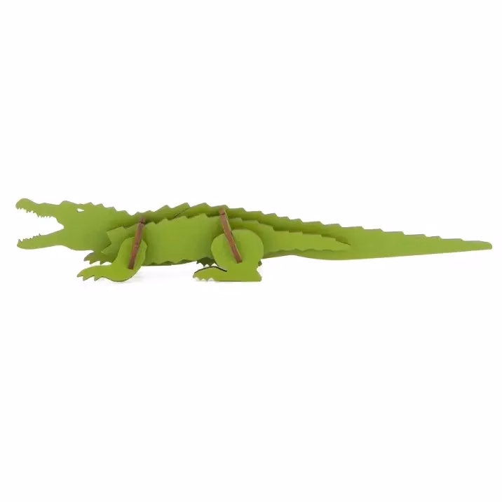 Kit de Construcție Crocodil – Puzzle 3D din Lemn Sustenabil