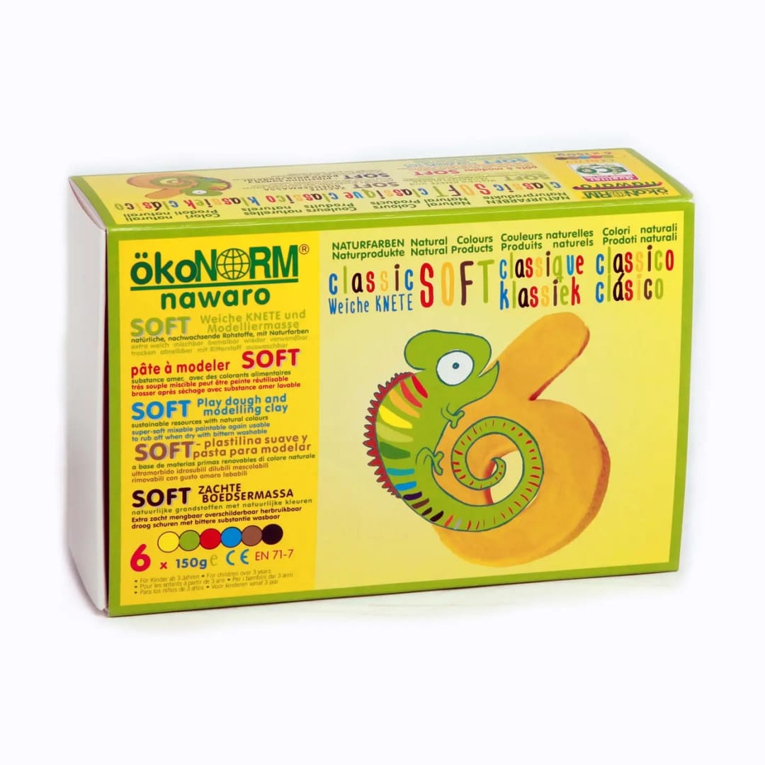 Plastilina Naturala Nawaro SOFT - ökoNORM, Set 6 Culori Clasice - Imaginea 1