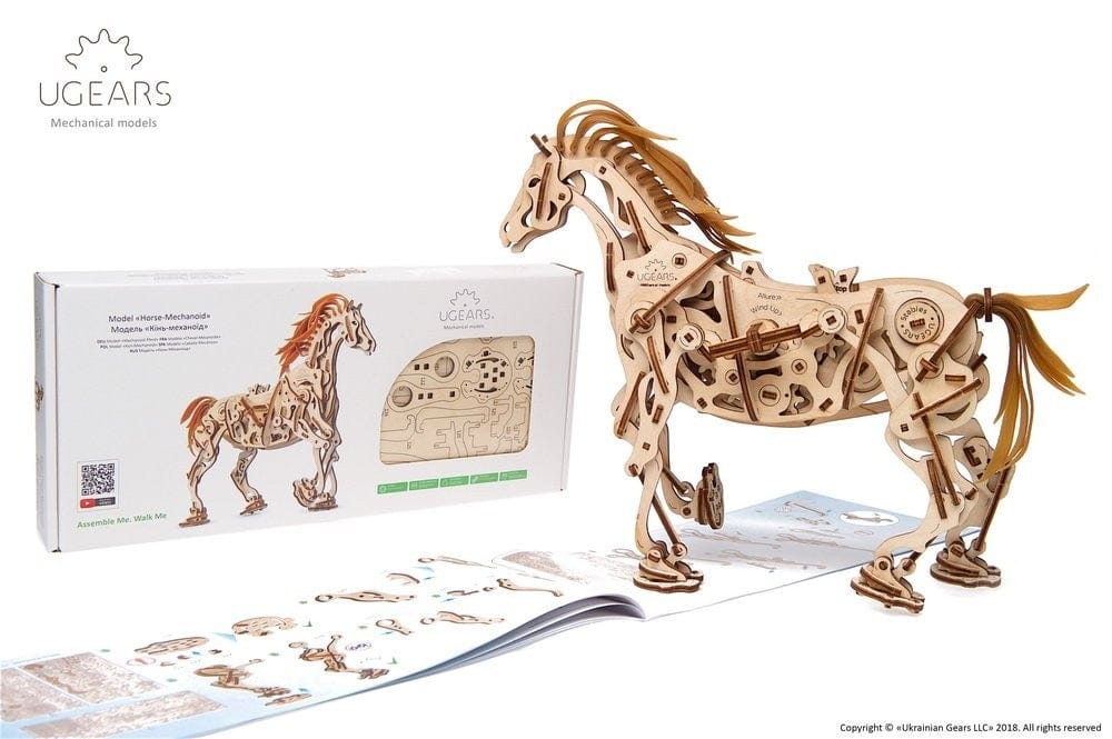 Ugears Cal Mecanoid – Puzzle 3D Mecanic din Lemn cu Auto-Propulsie, 410 piese din lemn - Imaginea 6