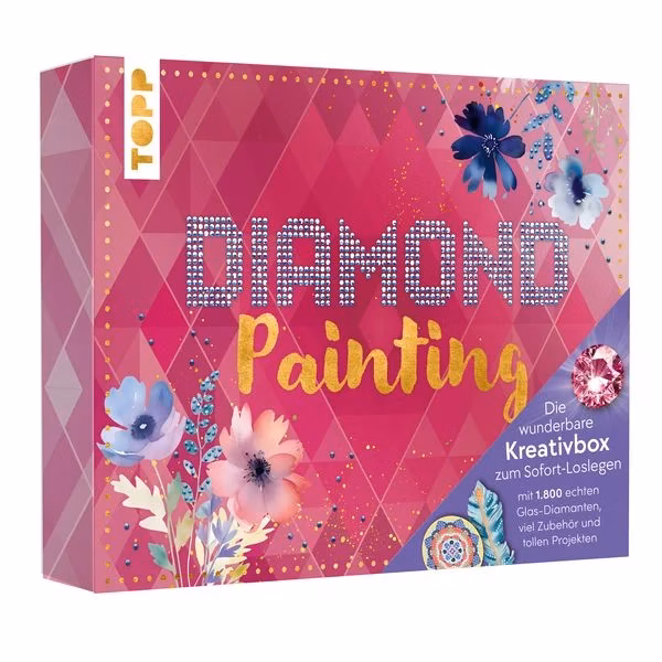 Set Creativ Diamond Painting - Cutia Creativă cu Cristale Strălucitoare (TOPP, Frechverlag), 1800 diamante din sticlă