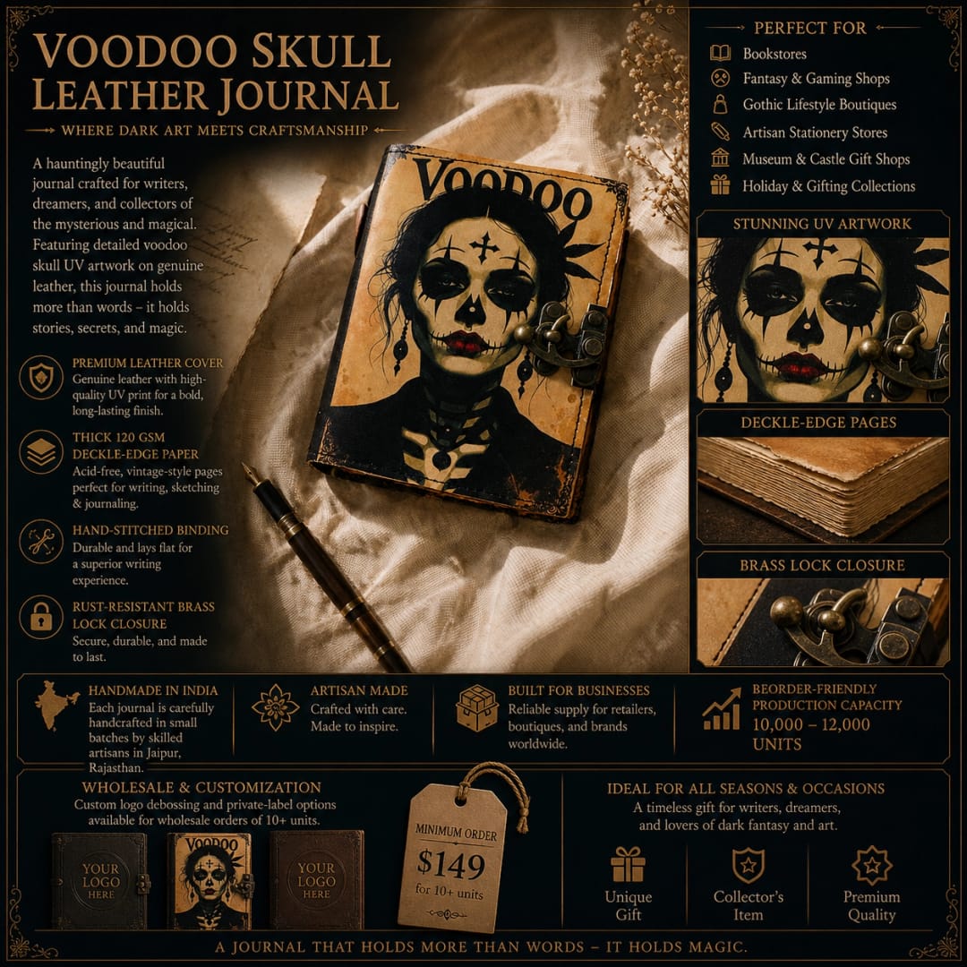 Jurnal Artizanal din Piele Naturala „Voodoo” - Imaginea 5