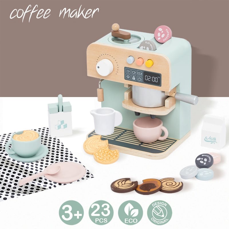 Cafetiera din Lemn Premium pentru Copii - Imaginea 1