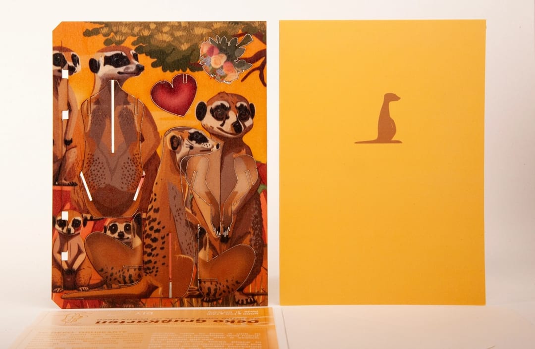 Felicitare 3D Decorativă - Familia de Suricate,Formes Berlin - Imaginea 2