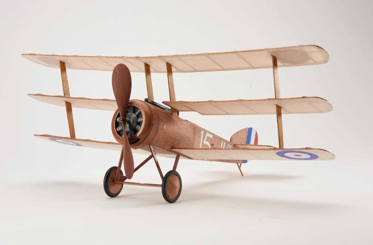 Kit Aeromodelism Vintage: Avion Triplan Sopwith Triplane (Anvergură 457 mm)