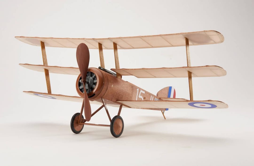 Kit Aeromodelism Vintage: Avion Triplan Sopwith Triplane (Anvergură 457 mm) - Imaginea 1