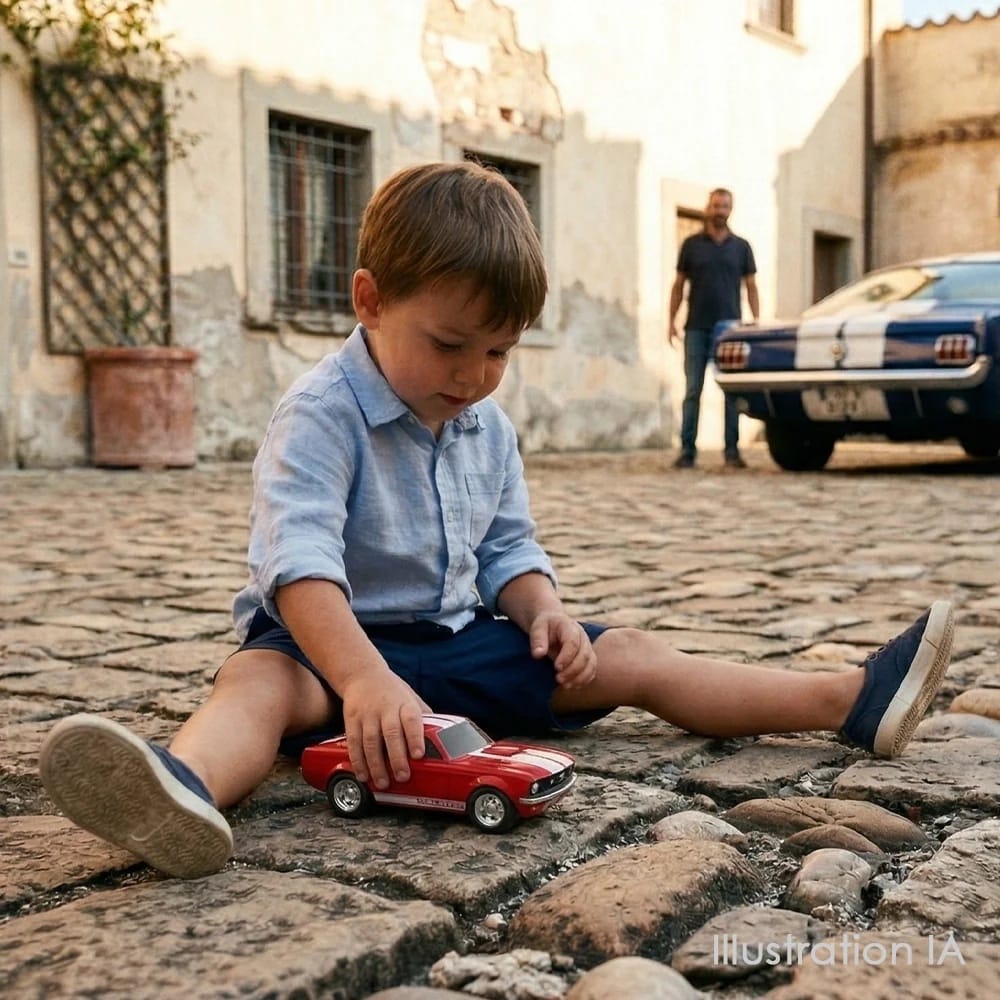 Baghera Mașinuță Ford Mustang Rosie 1966 – Mașinuță de Colecție Premium 18cm - Imaginea 2