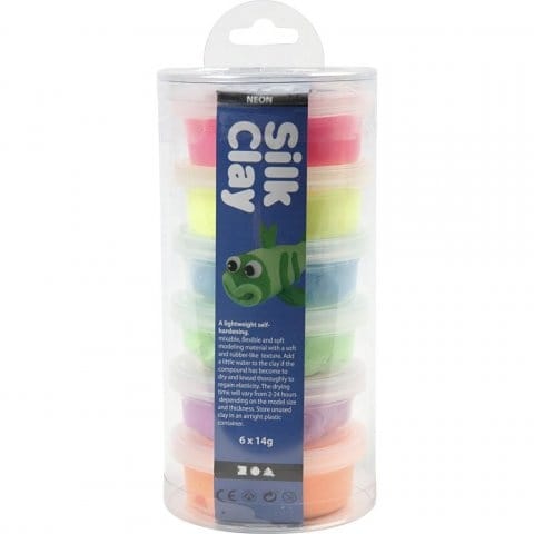 Set plastilina moale Silk Clay 6 culori neon - Imagine principala