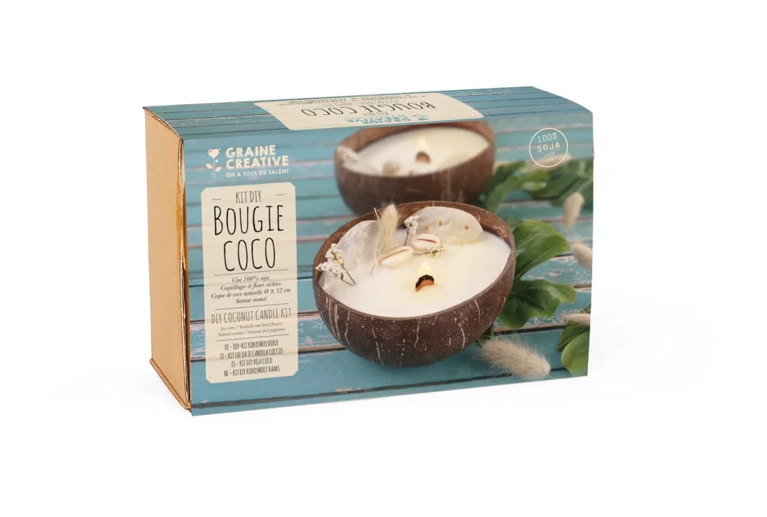 Kit DIY Lumânare Parfumată în Nucă de Cocos Graine Créative - Ceară de Soia 100% Naturală - Imaginea 1