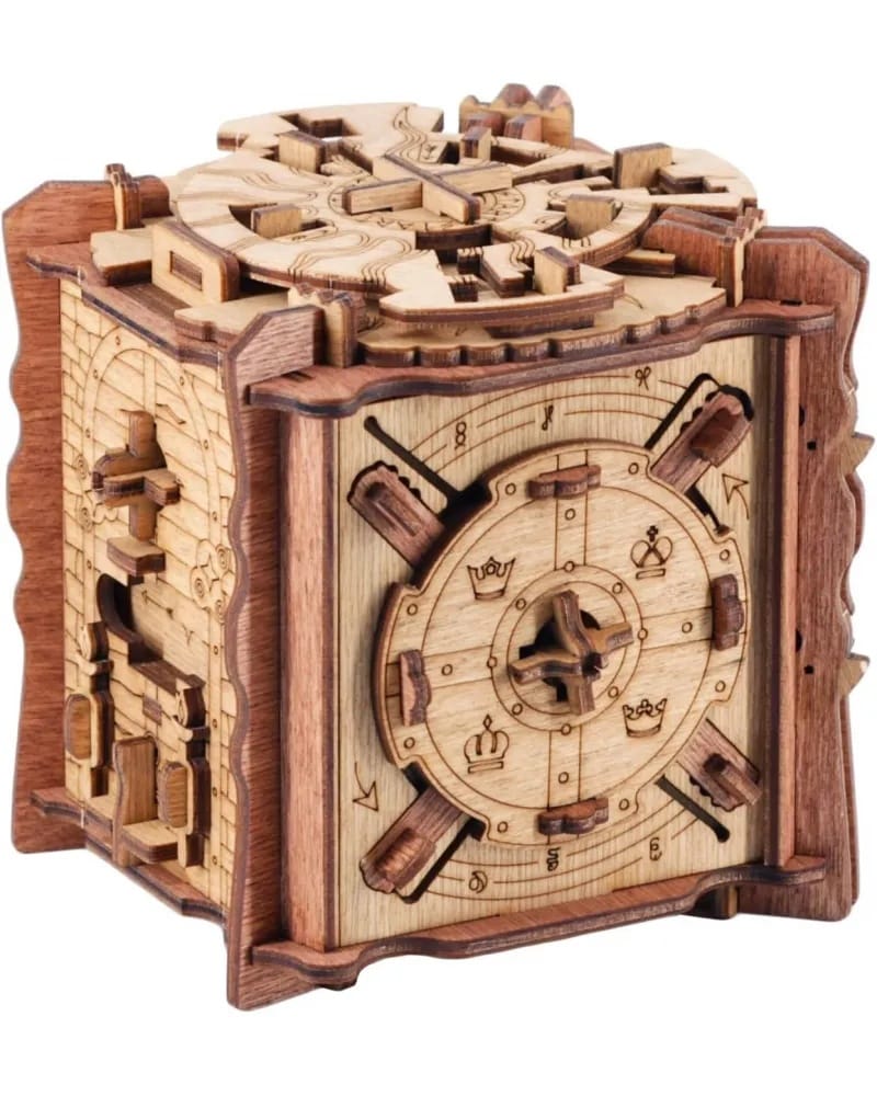 iDventure Cluebox Secretul lui Camelot - Puzzle Mecanic din Lemn, Joc de Logică Tip Escape Room - Imaginea 1