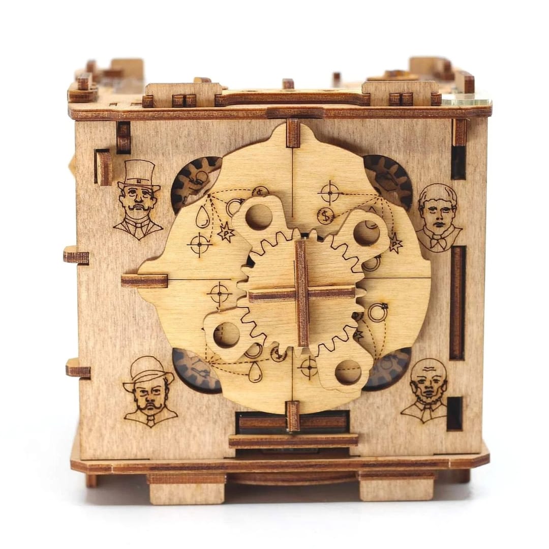 iDventure Cluebox Sherlock's Camera - Puzzle Mecanic din Lemn 3D, Joc de Logică Tip Escape Room - Imaginea 5
