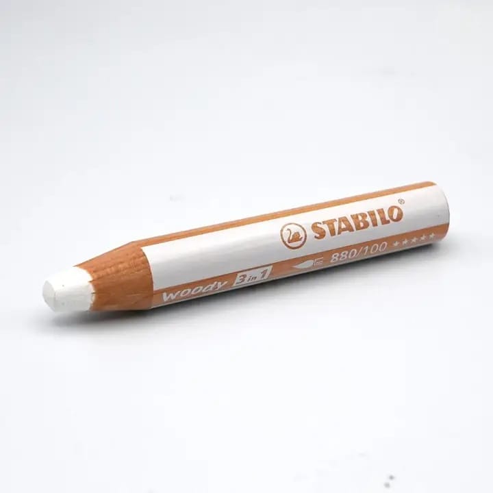 Creion Woody Stabilo Alb - Partenerul Creativ pentru Table Ferflex® - Imaginea 1