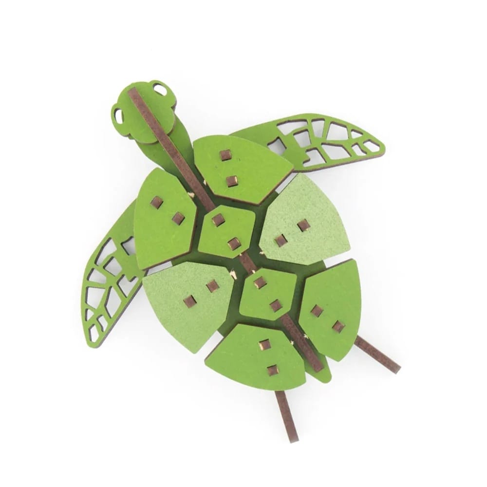 Kit de Construcție Țestoasă Verde (Honu) – Puzzle 3D din Lemn Sustenabil - Imaginea 1
