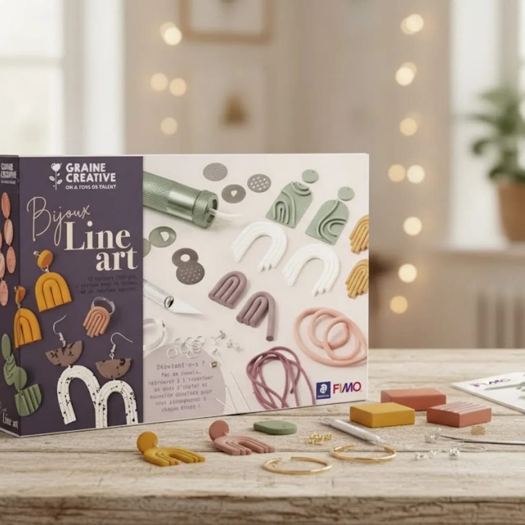 Kit Creativ Graine Créative® – Bijuterii FIMO „Line Art” (Design Minimalist) - Imagine principala