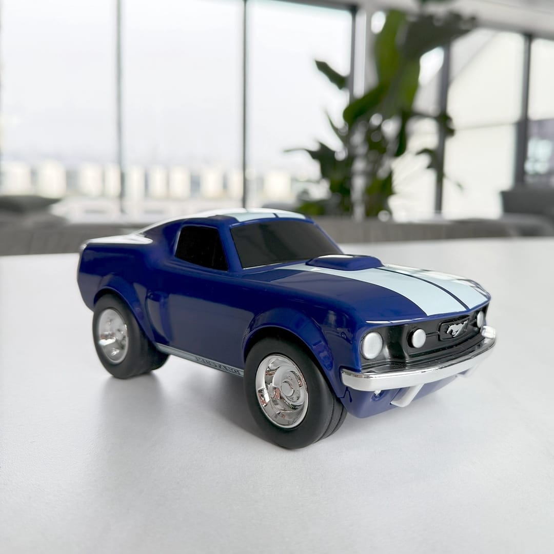 Baghera Mașinuță Ford Mustang Albastra 1966, 18cm – Mașinuță de Colecție Premium - Imaginea 1