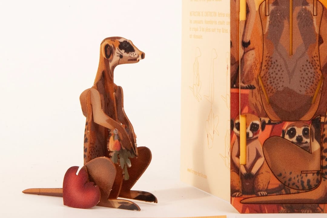 Felicitare 3D Decorativă - Familia de Suricate,Formes Berlin - Imagine principala