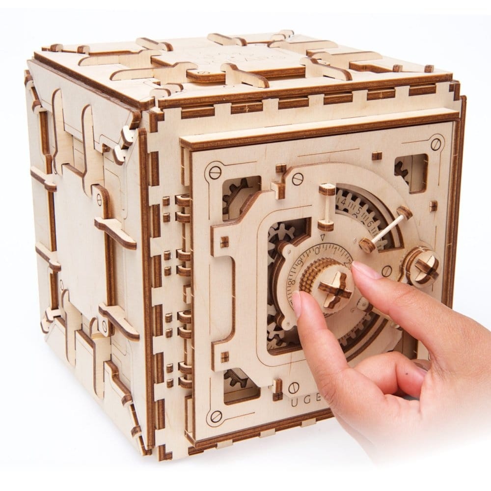 Ugears Seif Mecanic cu Cifru – Puzzle 3, Depozitare cu Cod Secret, 179 piese - Imaginea 4