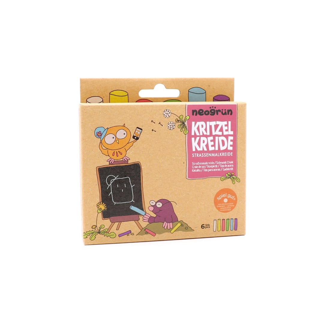 Cretă Colorată pentru Asfalt neogrün: Set de 6 Culori "Kritzel" - Imaginea 4
