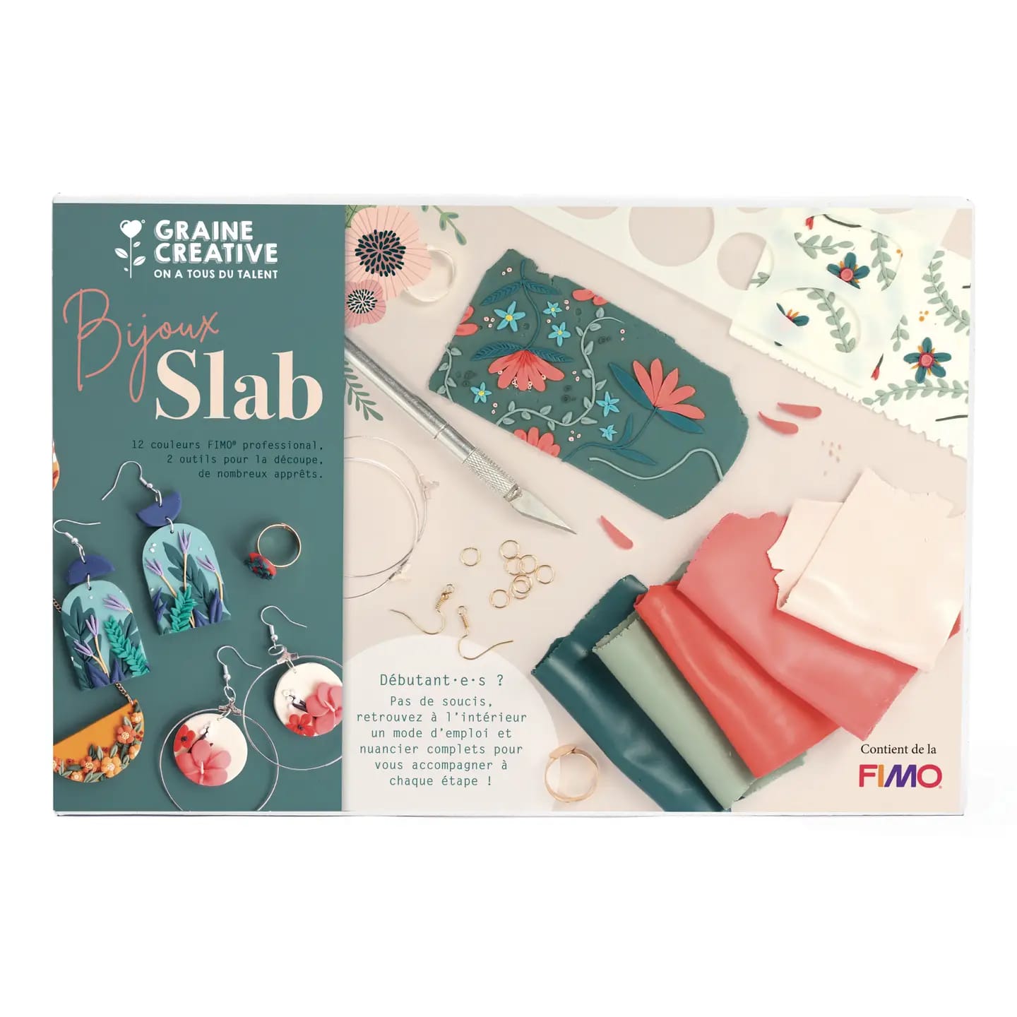 Set Creativ Bijuterii FIMO Bijoux Slab Graine Créative - Kit Complet Creare Cercei și Inele