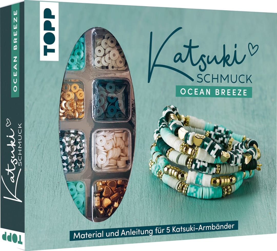 Set Creativ DIY Bijuterii Katsuki - Ocean Breeze (TOPP, frechverlag), confecționare 5 brățări - Imaginea 1