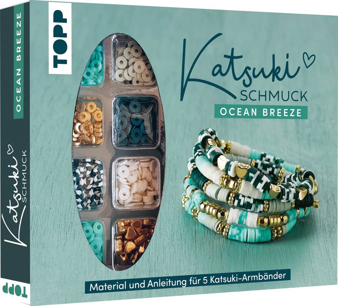 Set Creativ DIY Bijuterii Katsuki - Ocean Breeze (TOPP, frechverlag), confecționare 5 brățări