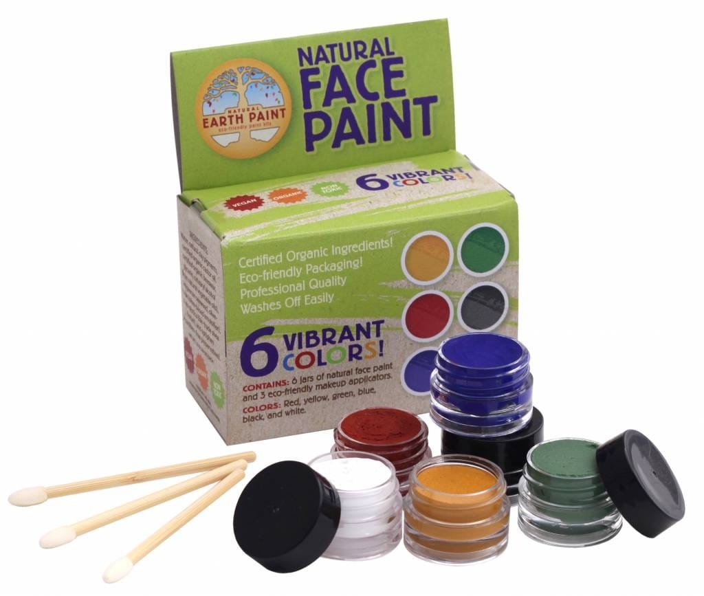 Natural Earth Paint, Set Machiaj Natural pentru Fata și Corp – 6 Culori Vibrante (Organic) - Imaginea 1