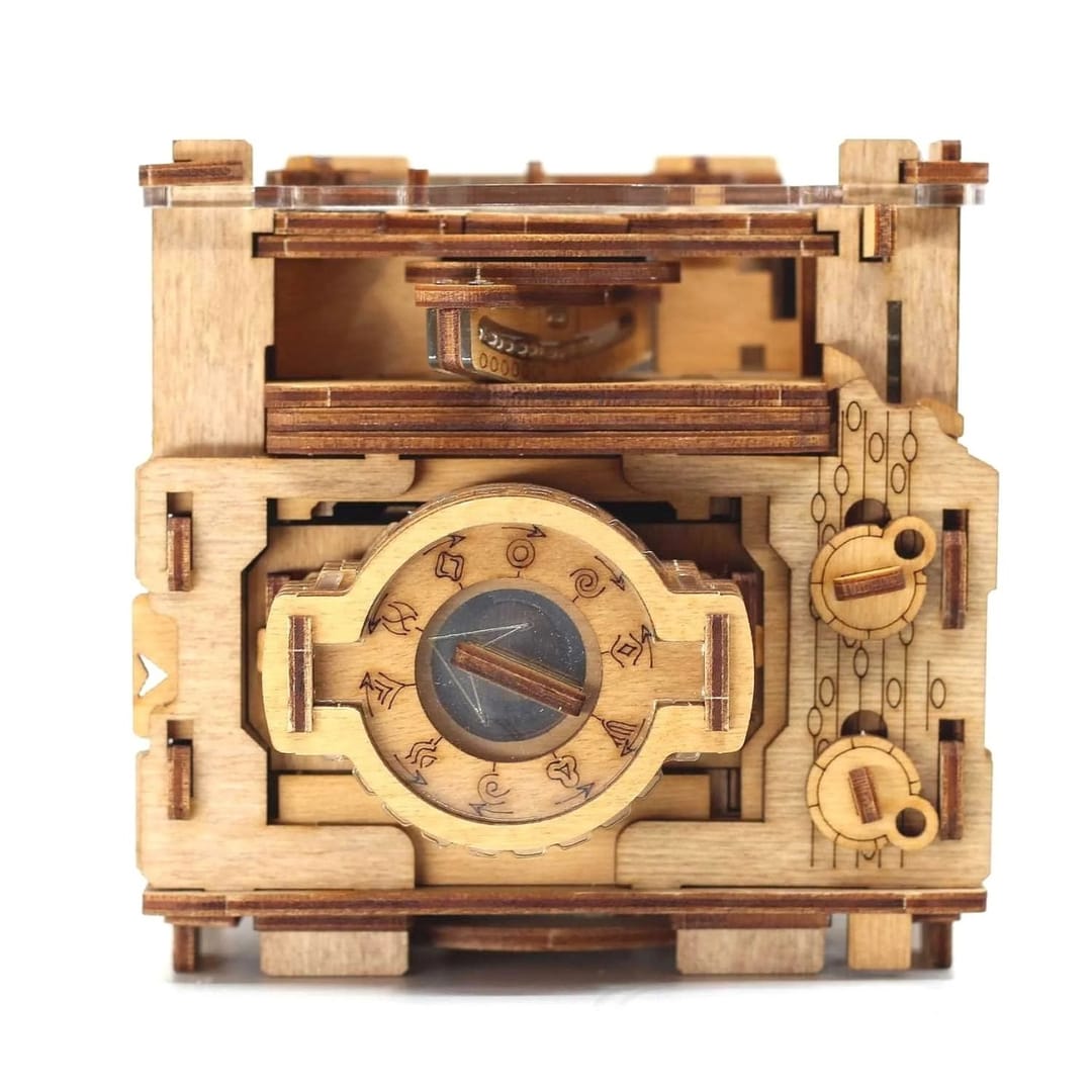 iDventure Cluebox Sherlock's Camera - Puzzle Mecanic din Lemn 3D, Joc de Logică Tip Escape Room - Imaginea 3