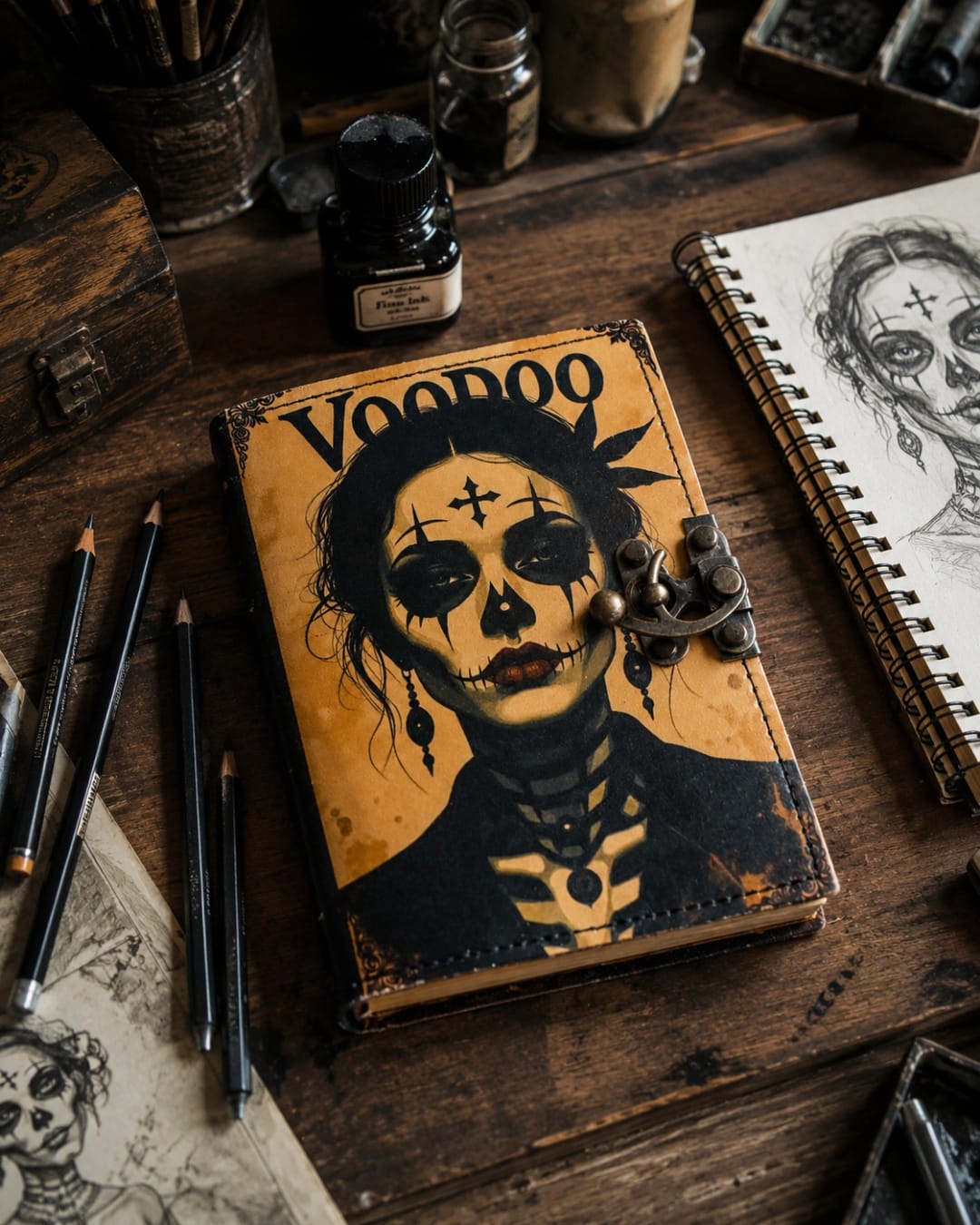 Jurnal Artizanal din Piele Naturala „Voodoo” - Imaginea 2