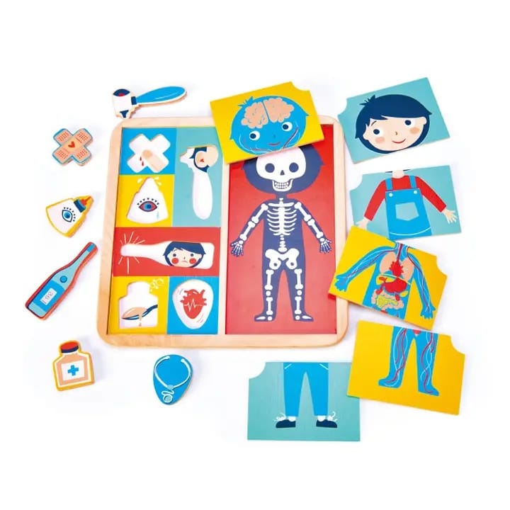 Puzzle din Lemn Tender Leaf Toys® – Corpul uman, Anatomie și Sănătate - Imaginea 1