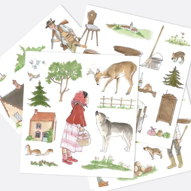 Joc Magnetic Scufița Roșie Ferflex® – Set 48 de Magneți pentru Copii - Imaginea 1