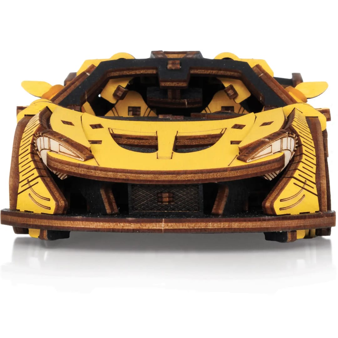 EWA Eco-Wood-Art Mașină de Curse – Puzzle 3D Mecanic din Lemn, 237 Piese - Imaginea 7