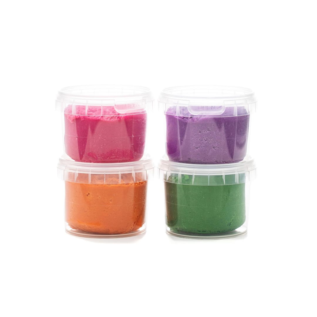 Neogrun Plastilina Organica Vegana Loki, Set de 4 Culori(verde, mov, roz, portocaliu ) - Imaginea 4