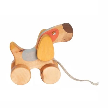 Jucărie din Lemn de Tras - Cățeluș Vesel (Friendly Toys) - Imaginea 4