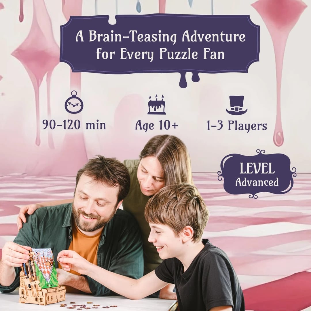 Cluepuzzle The Wonderbox of Alice, iDventure– Puzzle 3D și Escape Room din Lemn - Imaginea 6