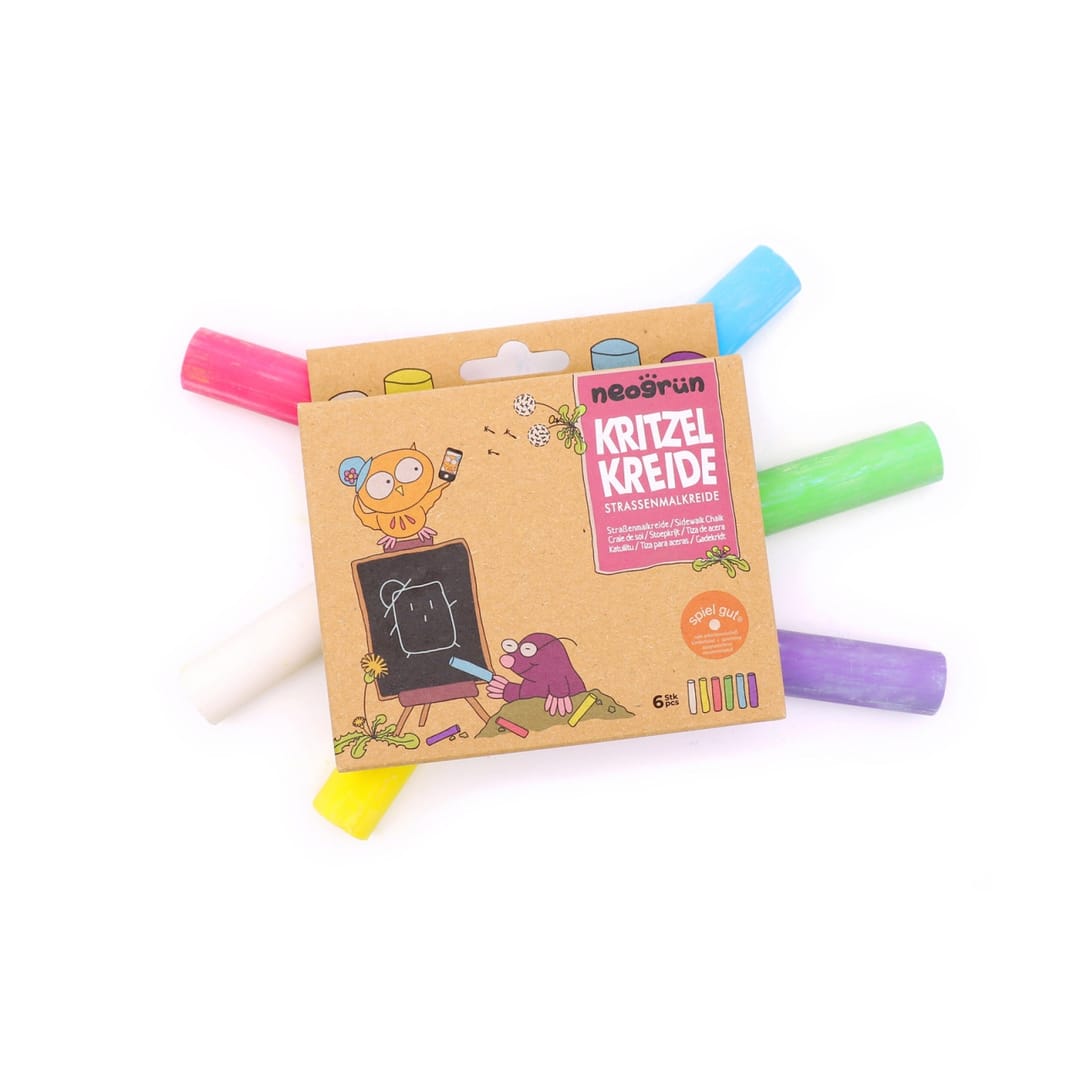 Cretă Colorată pentru Asfalt neogrün: Set de 6 Culori "Kritzel" - Imaginea 2