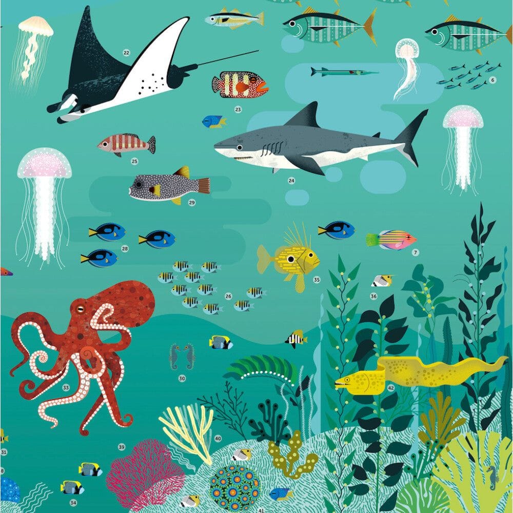 Poster cu Stickere Repoziționabile – Oceanul si Vietuitoarele Marine, Poppik (100 x 68 cm) - Imaginea 2