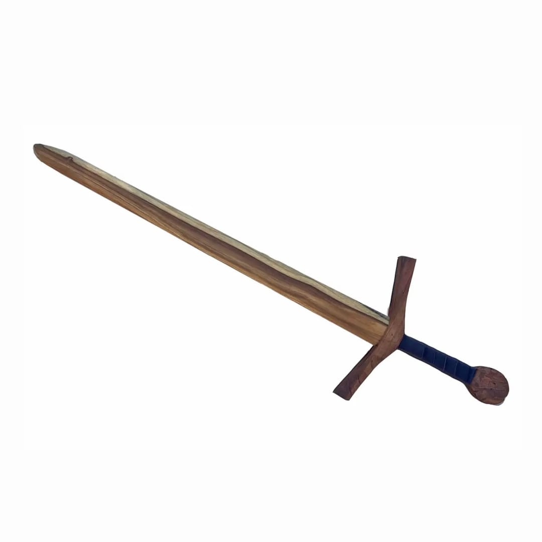 Sabie de Jucărie din Lemn Atavik - Model Cavaleresc, Mâner din Piele, 100% Lucrată Manual - Imaginea 2