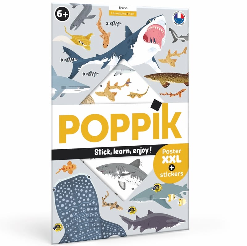 Poster cu Stickere Repoziționabile – Rechinii, Poppik (100 x 68 cm) - Imaginea 1