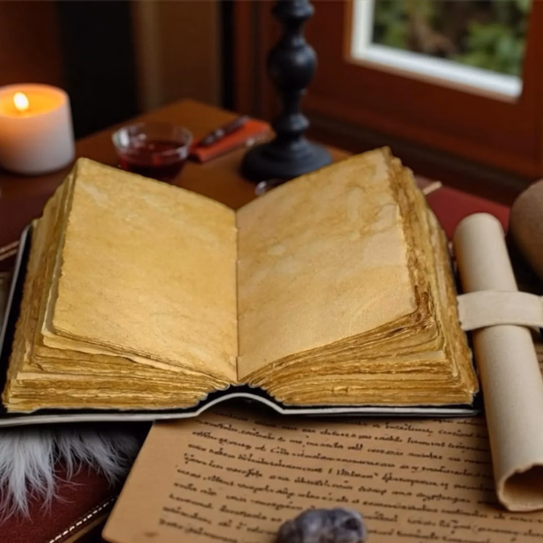 Jurnal Vintage din Piele Grimoire – Model Flori și Colibri - Imaginea 5