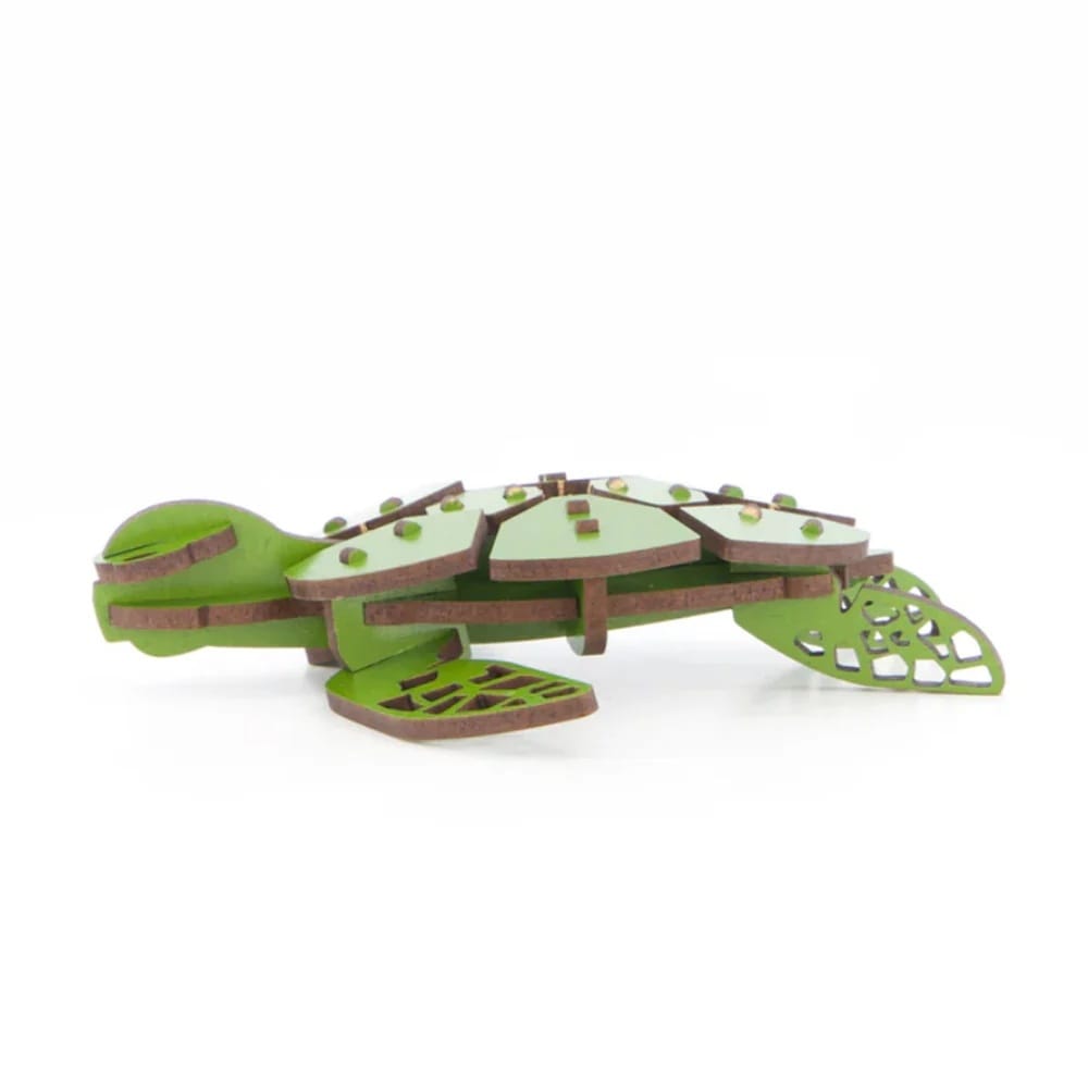 Kit de Construcție Țestoasă Verde (Honu) – Puzzle 3D din Lemn Sustenabil - Imaginea 2