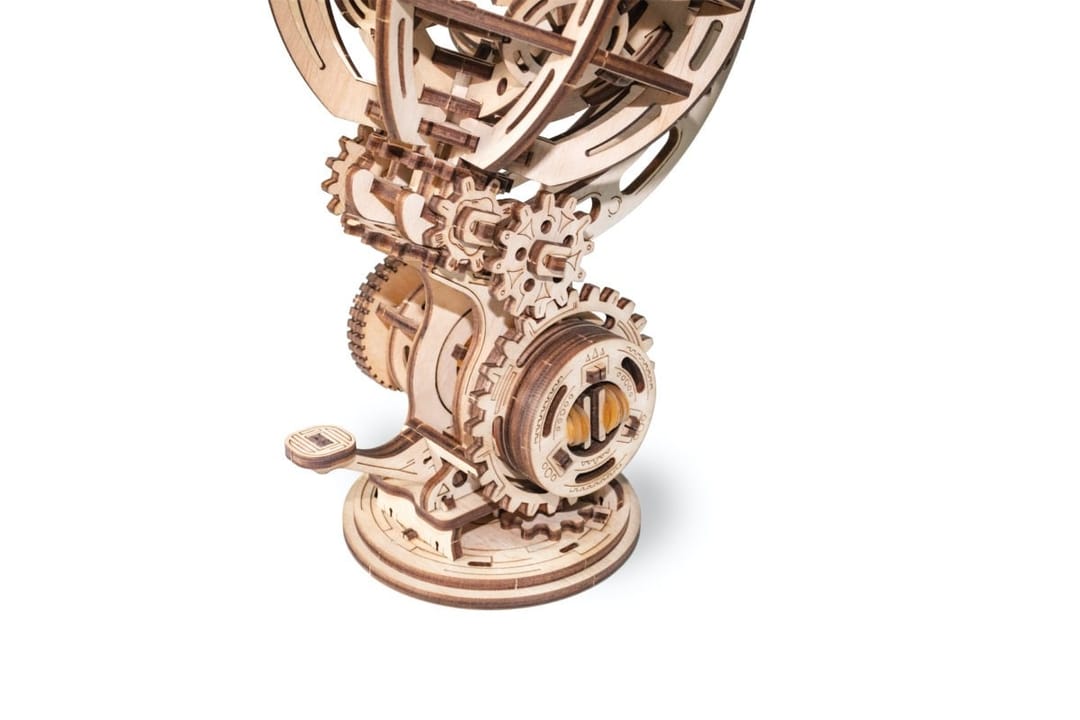 EWA Glob Cinetic – Puzzle 3D Mecanic din Lemn cu Auto-Rotație, 205 piese - Imaginea 3