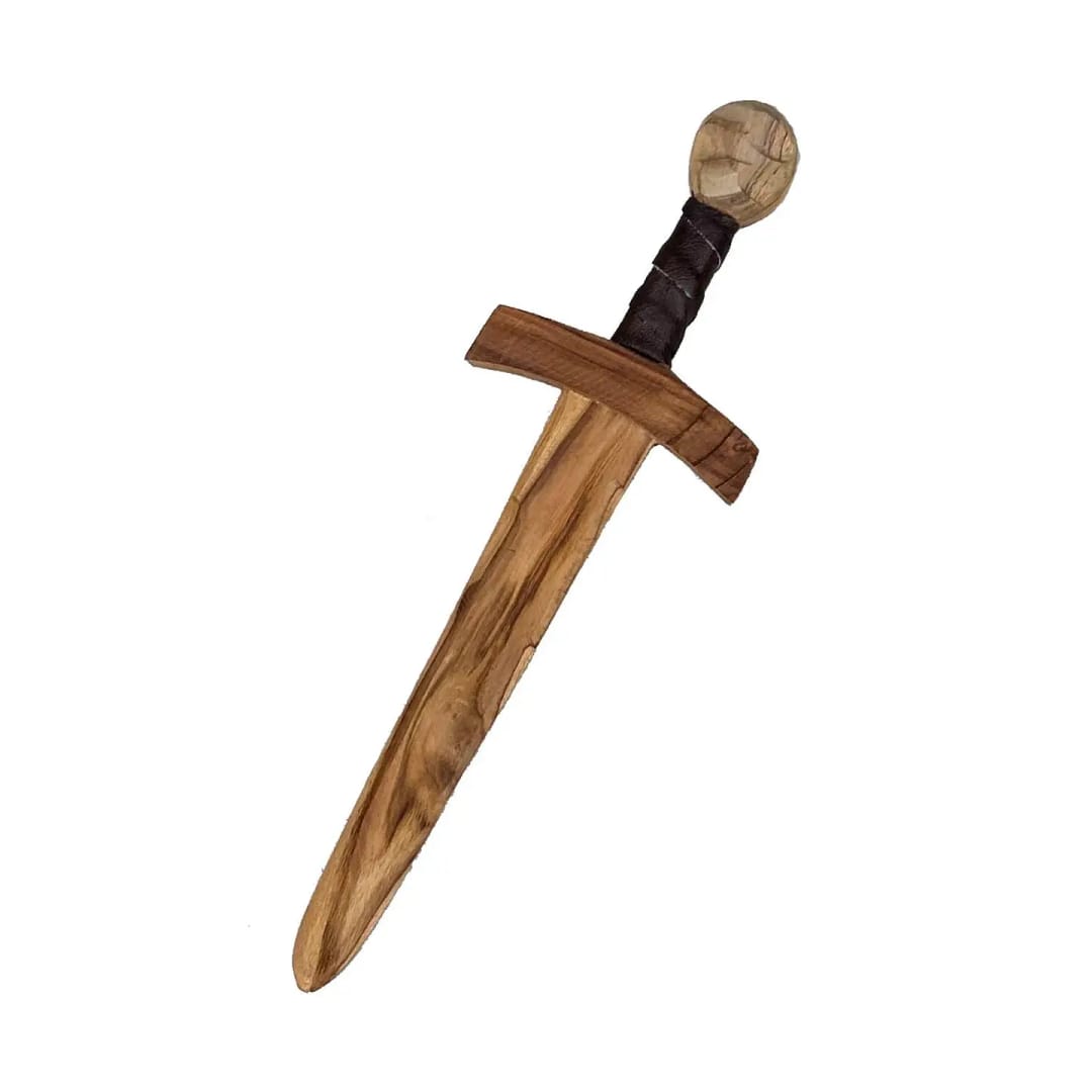Sabie de Jucărie din Lemn Atavik - Model Cavaleresc, Mâner din Piele, 100% Lucrată Manual - Imaginea 6