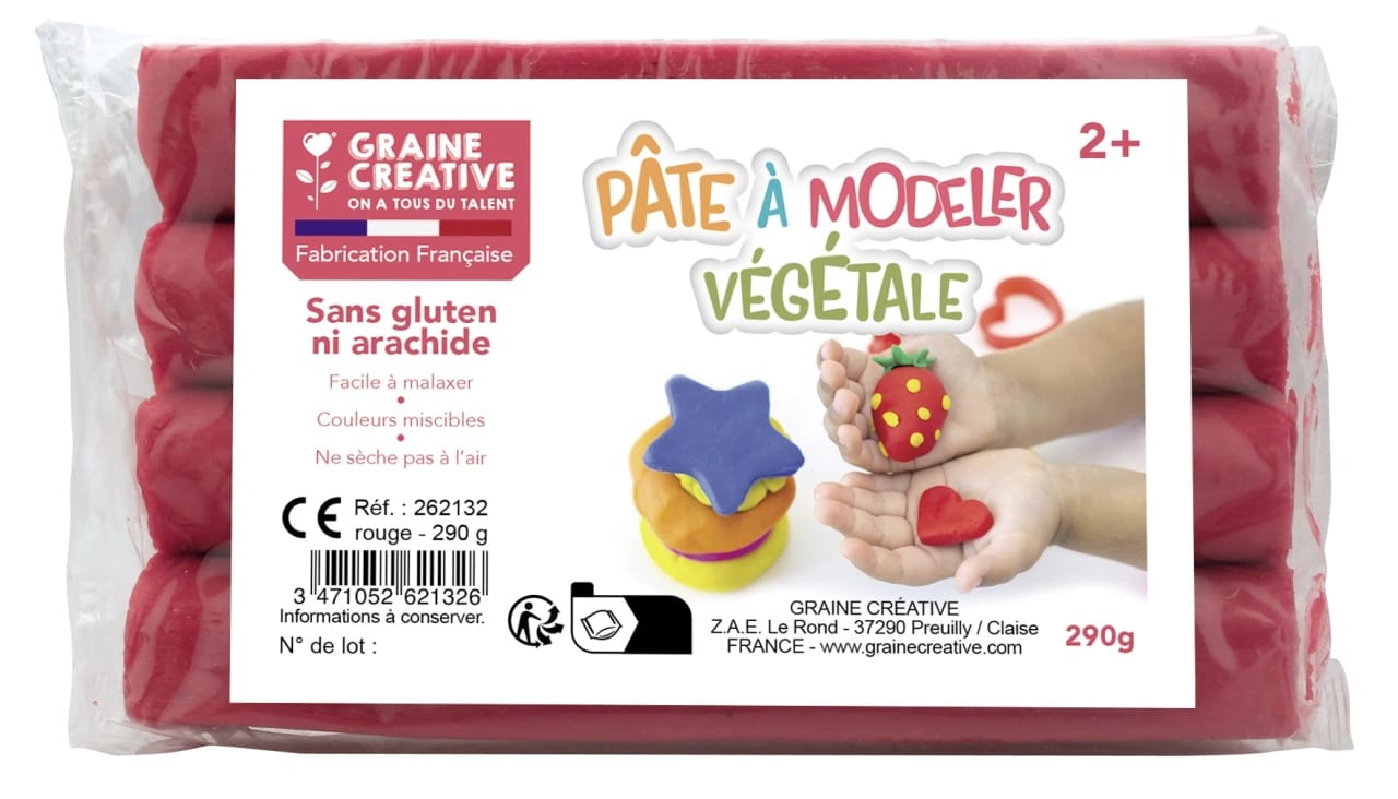 Graine Creative, Plastilina Vegetala (290g) – Roșu Vibrant