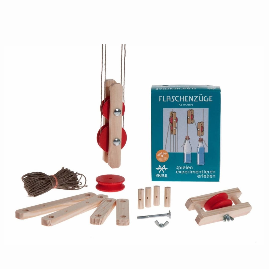 Sistem de Scripeți din Lemn Kraul - Kit de Experimente STEM - Imaginea 1