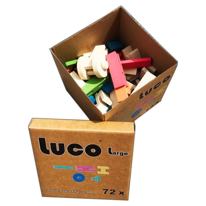 Set de Construcție din Lemn Luco Large – 72 de Piese Eco-Friendly - Imaginea 4