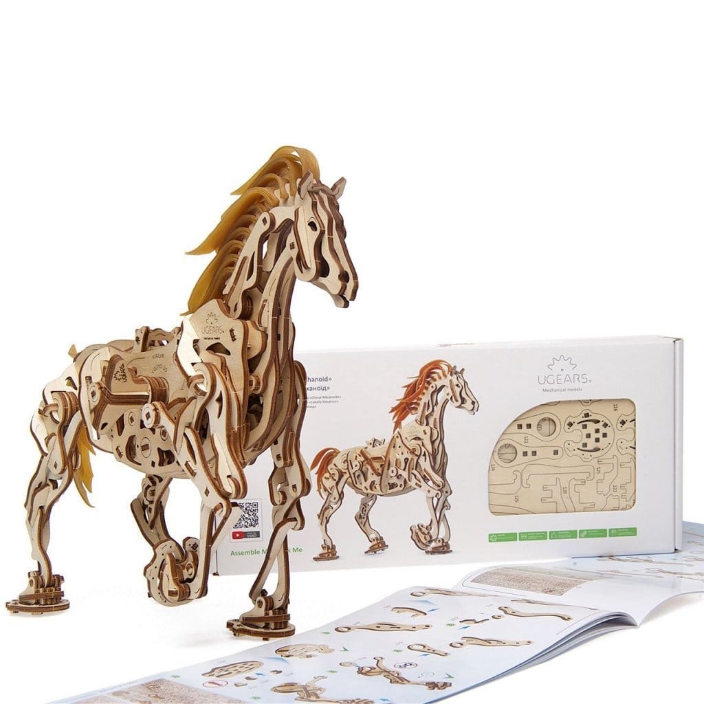 Ugears Cal Mecanoid – Puzzle 3D Mecanic din Lemn cu Auto-Propulsie, 410 piese din lemn - Imaginea 4