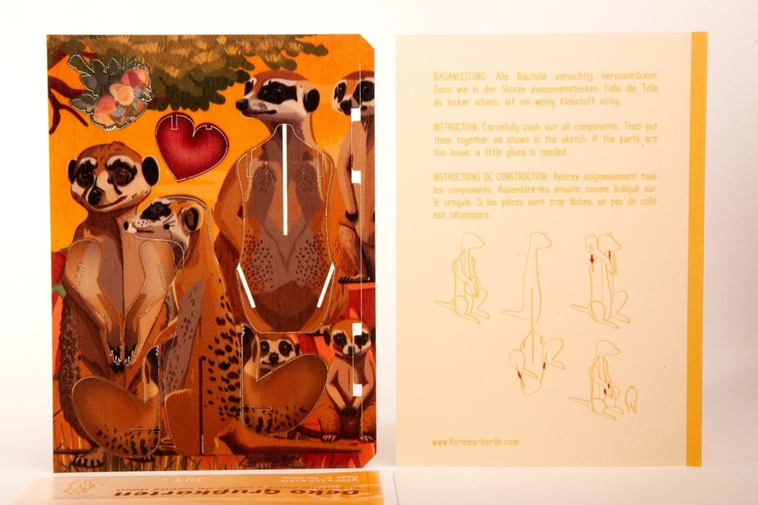 Felicitare 3D Decorativă - Familia de Suricate,Formes Berlin - Imaginea 5